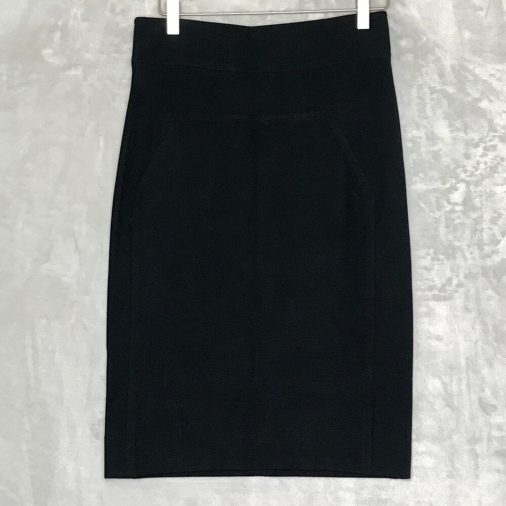 Diane von Furstenberg Zip Martey Skirt Womens 6 Black Pencil Stretch High Waist